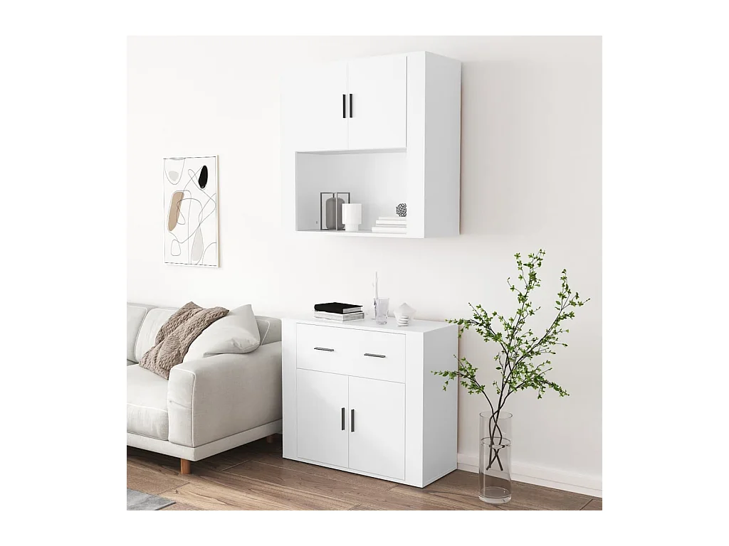 Buffet haut Blanc Bois d'ingénierie