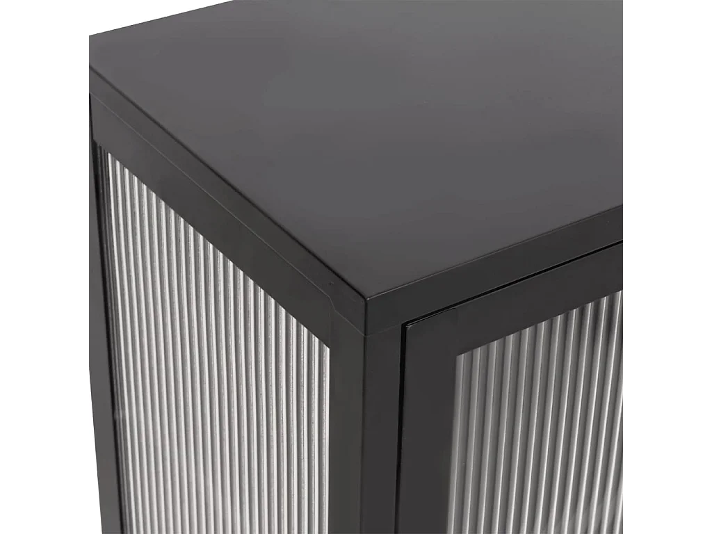 Sideboard Schwarz 70x35x70 cm Glas und Stahl