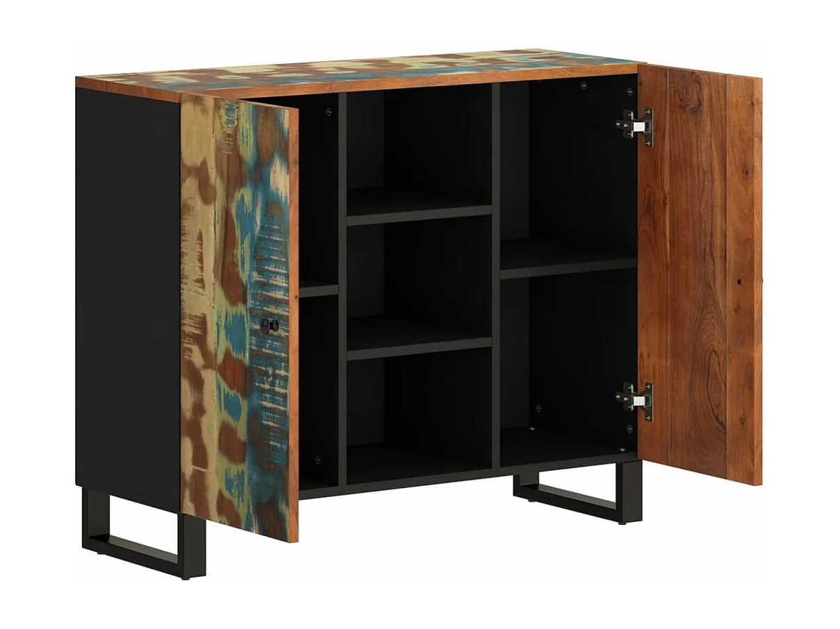 Buffet avec 2 portes 90x33x75 cm bois massif de récupération