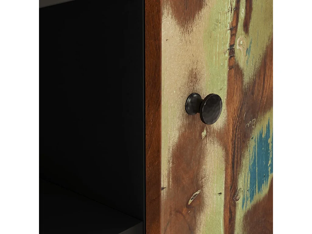 Credenza con 2 Ante 90x33x75 cm in Legno Massello di Recupero