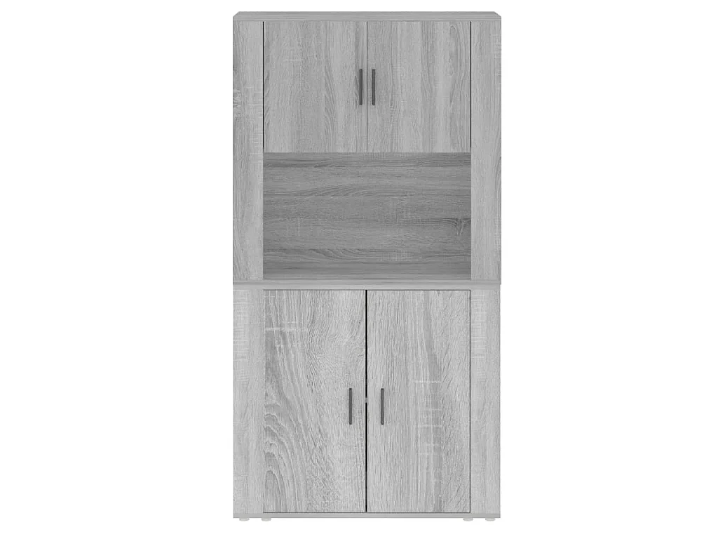Hoge kast bewerkt hout grijs sonoma eikenkleurig