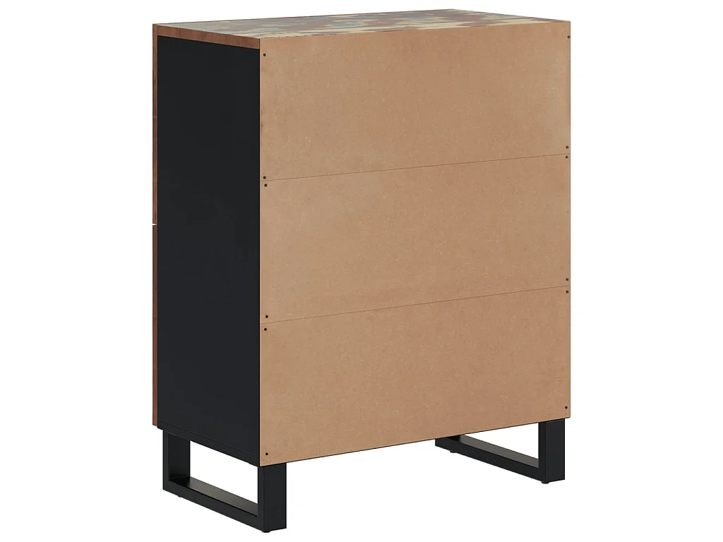 Credenza con 4 Ante 60x33x75 cm in Legno Massello di Recupero