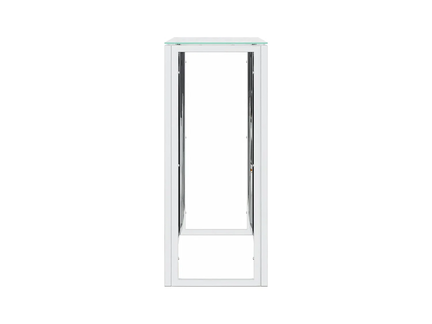 Tavolino Consolle 110x30x70 cm in Acciaio Inox e Vetro