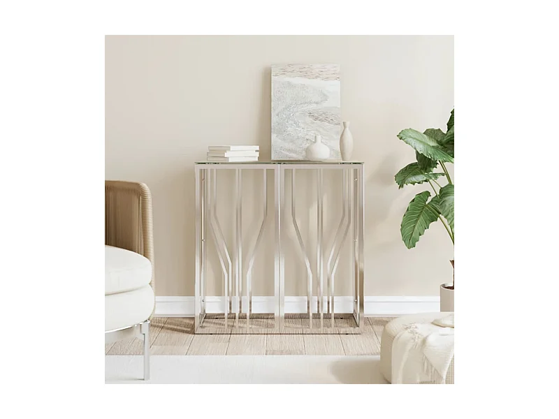 Konsolentisch 70x30x70 cm Edelstahl und Glas