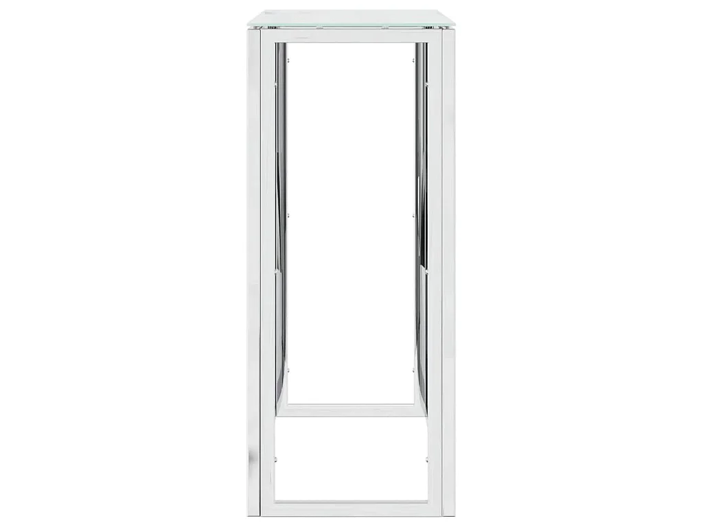 Tavolino Consolle 70x30x70 cm in Acciaio Inox e Vetro