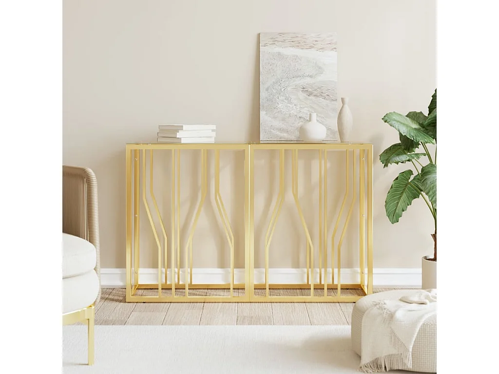 Mesa consola 110x30x70 cm aço inoxidável e vidro