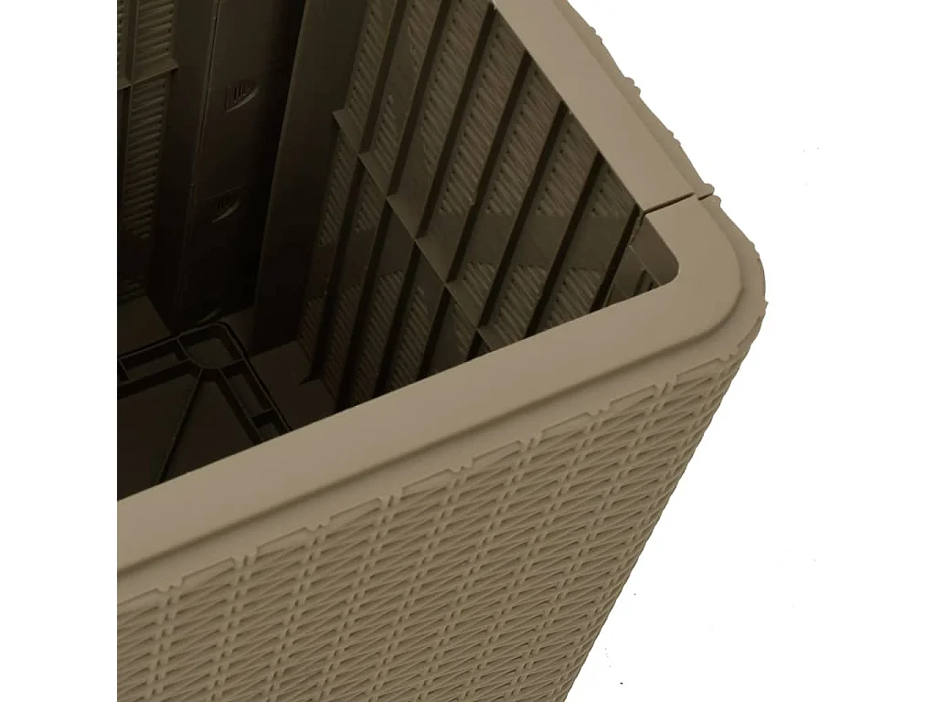 Table de jardin avec couvercle amovible marron clair PP