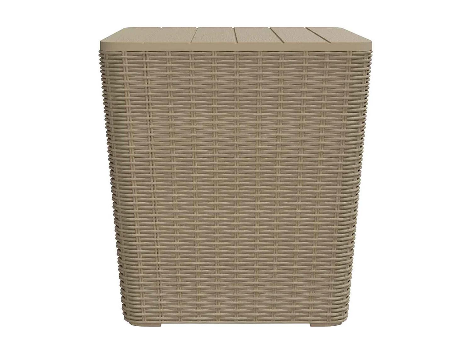 Table de jardin avec couvercle amovible marron clair PP