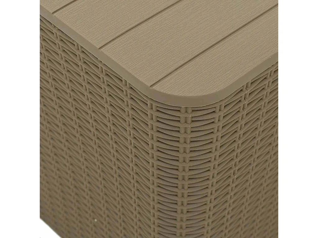 Table de jardin avec couvercle amovible marron clair PP