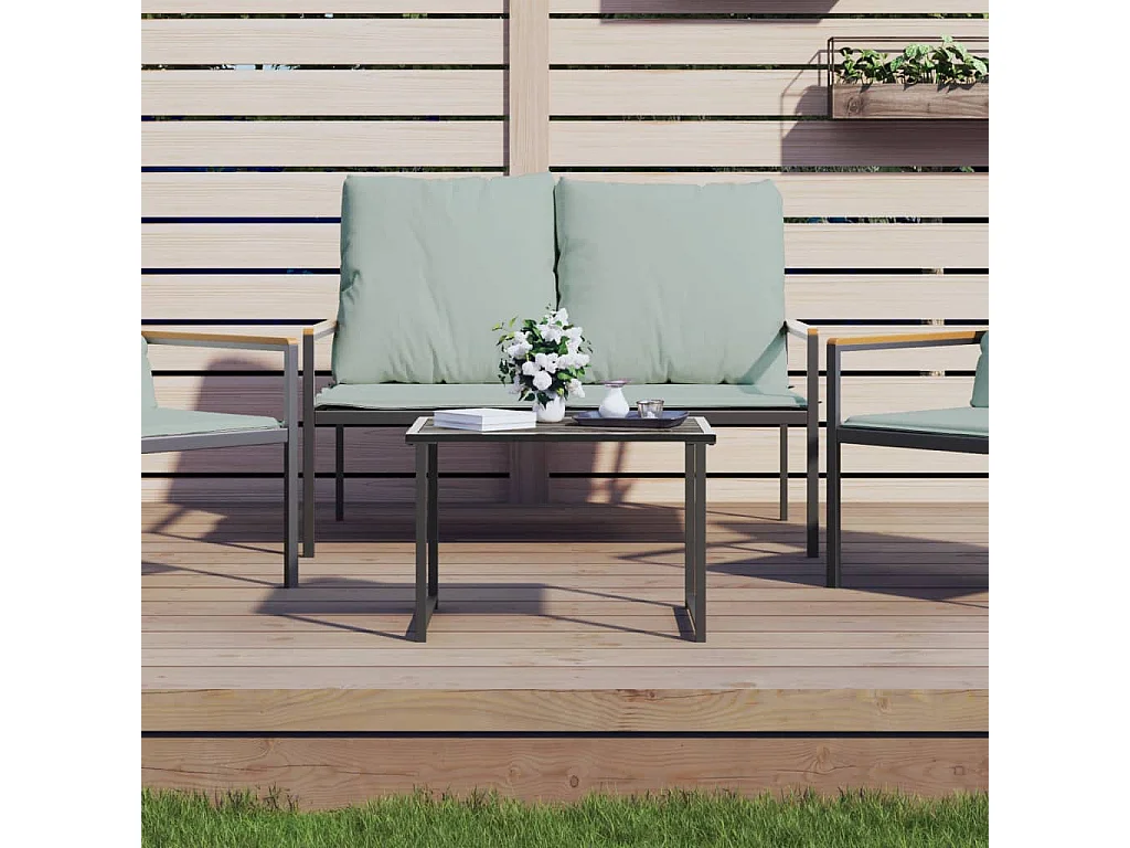 Table de jardin anthracite 55x40x37 cm acier