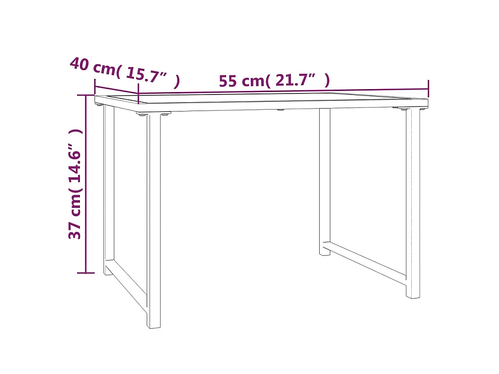 Table de jardin anthracite 55x40x37 cm acier