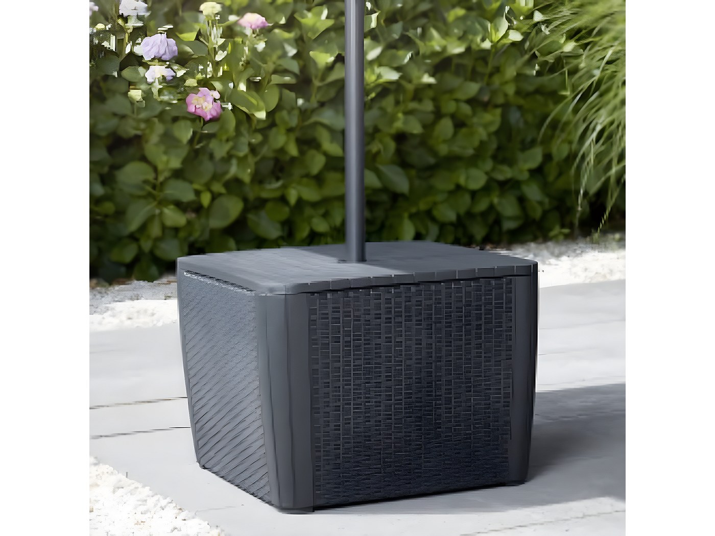 Keter Table d'appoint de jardin Luzon Osier plat Graphite