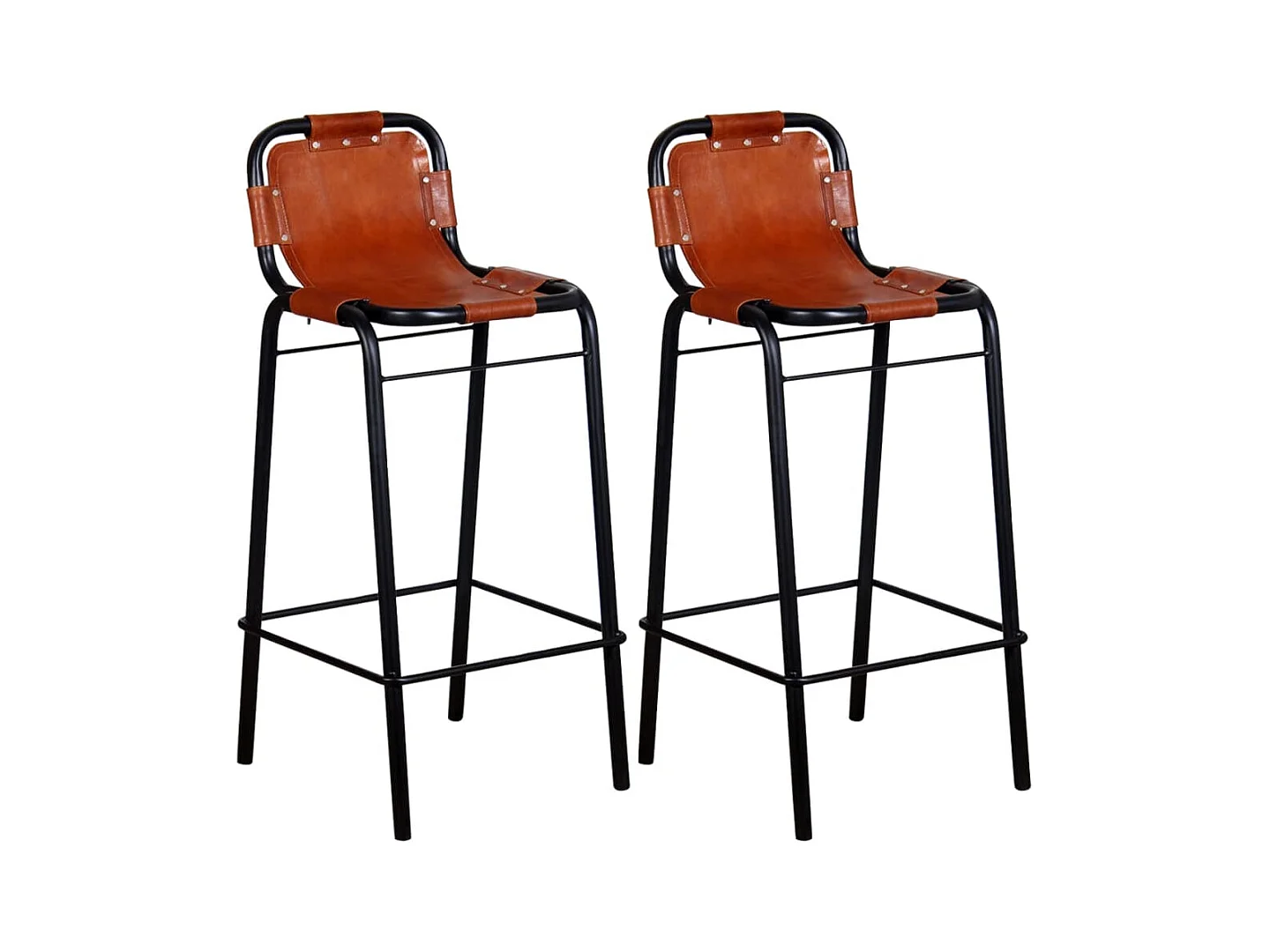 Tabourets de bar lot de 2 cuir véritable