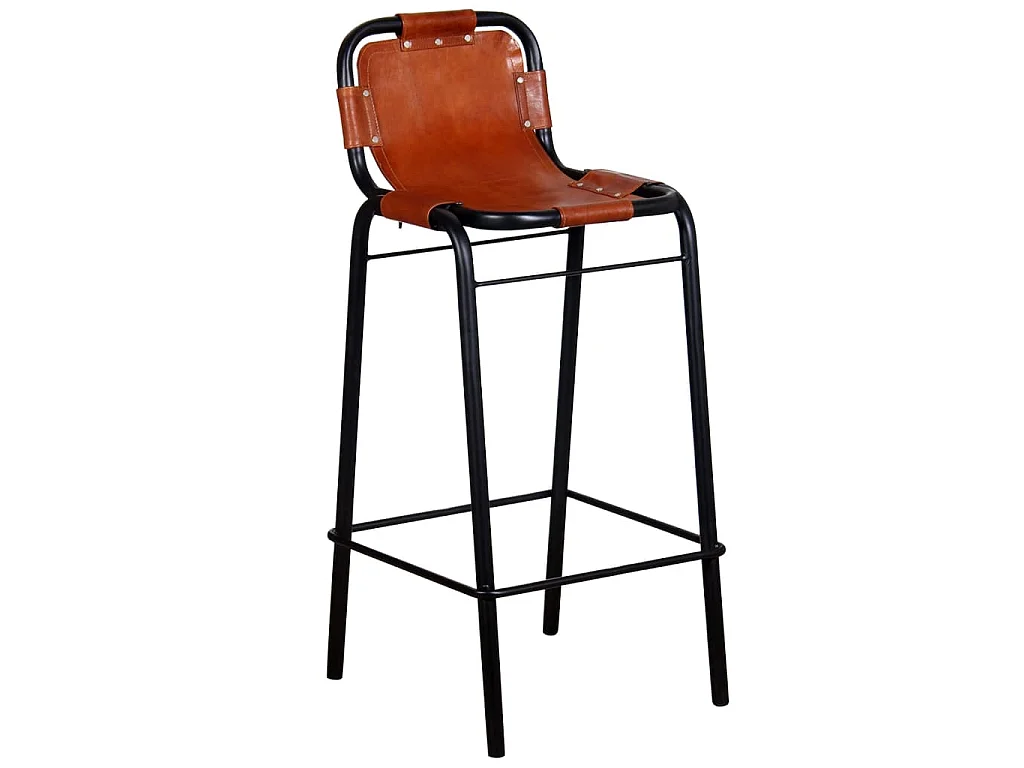Tabourets de bar lot de 2 cuir véritable