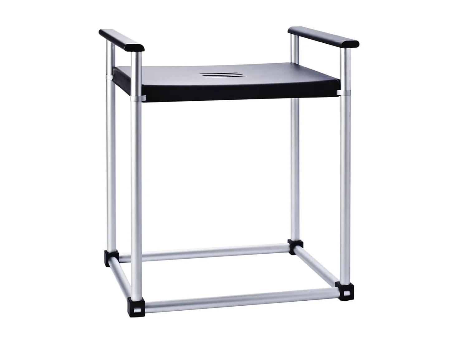 Tabouret de salle de bain Zac XXL Noir PU/aluminium