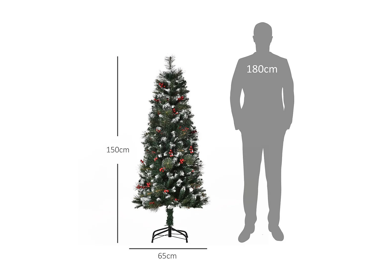 Árbol de navidad verde 50x50x150 cm HOMCOM