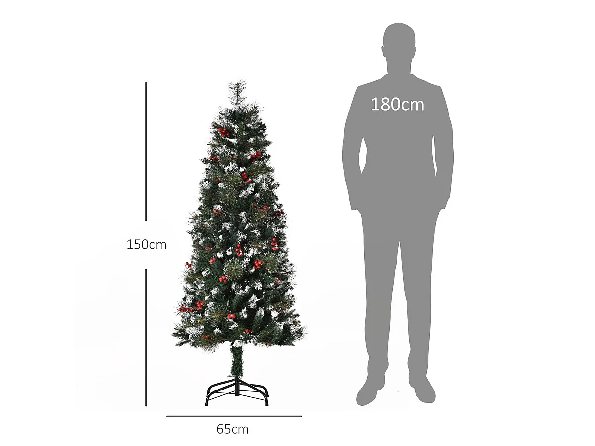 Árbol de navidad verde 50x50x150 cm HOMCOM