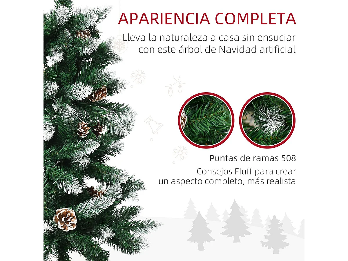 Árbol de navidad verde 73x73x180 cm HOMCOM