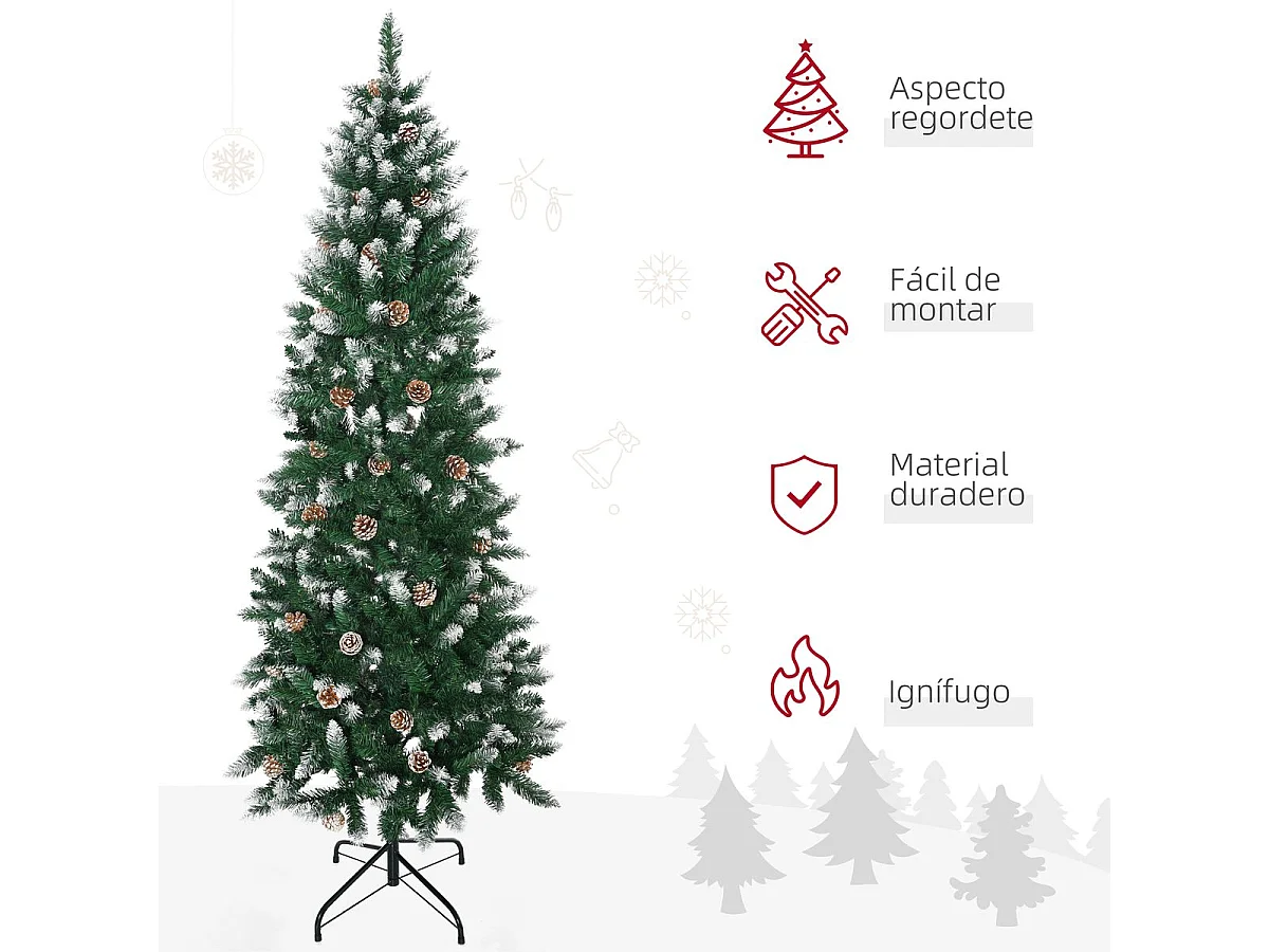 Árbol de navidad verde 73x73x180 cm HOMCOM