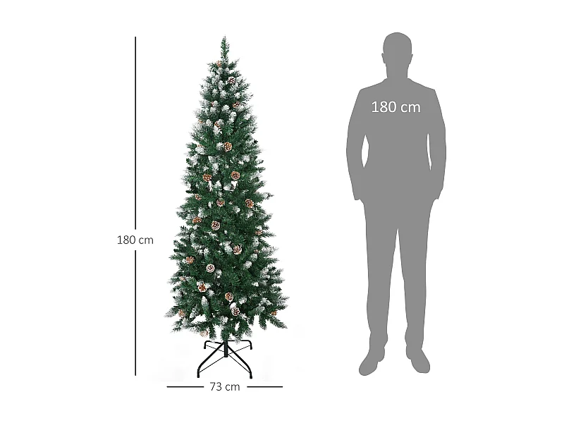 Árbol de navidad verde 73x73x180 cm HOMCOM