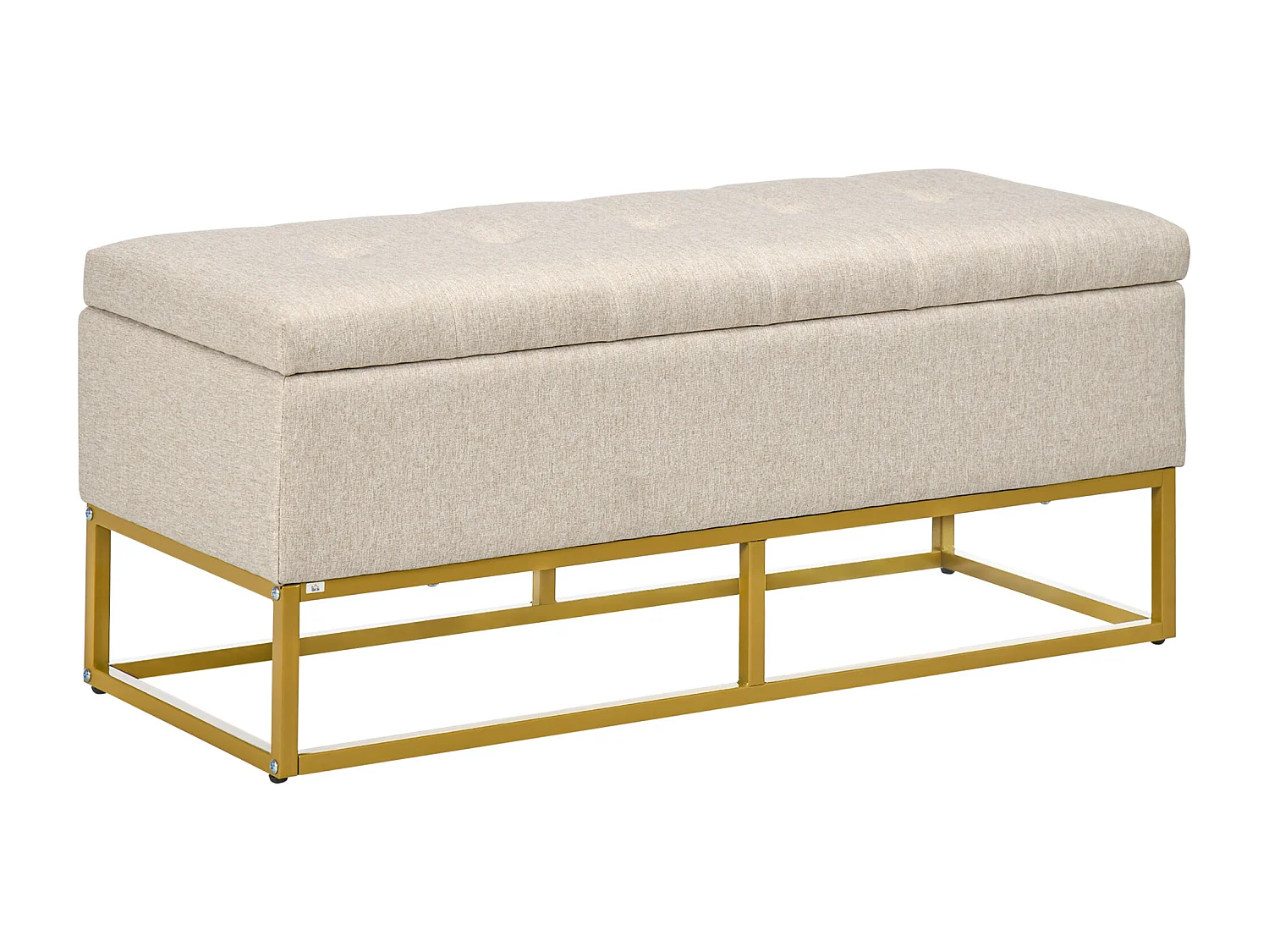 Banco de almacenamiento beige 110x44x48 cm HOMCOM