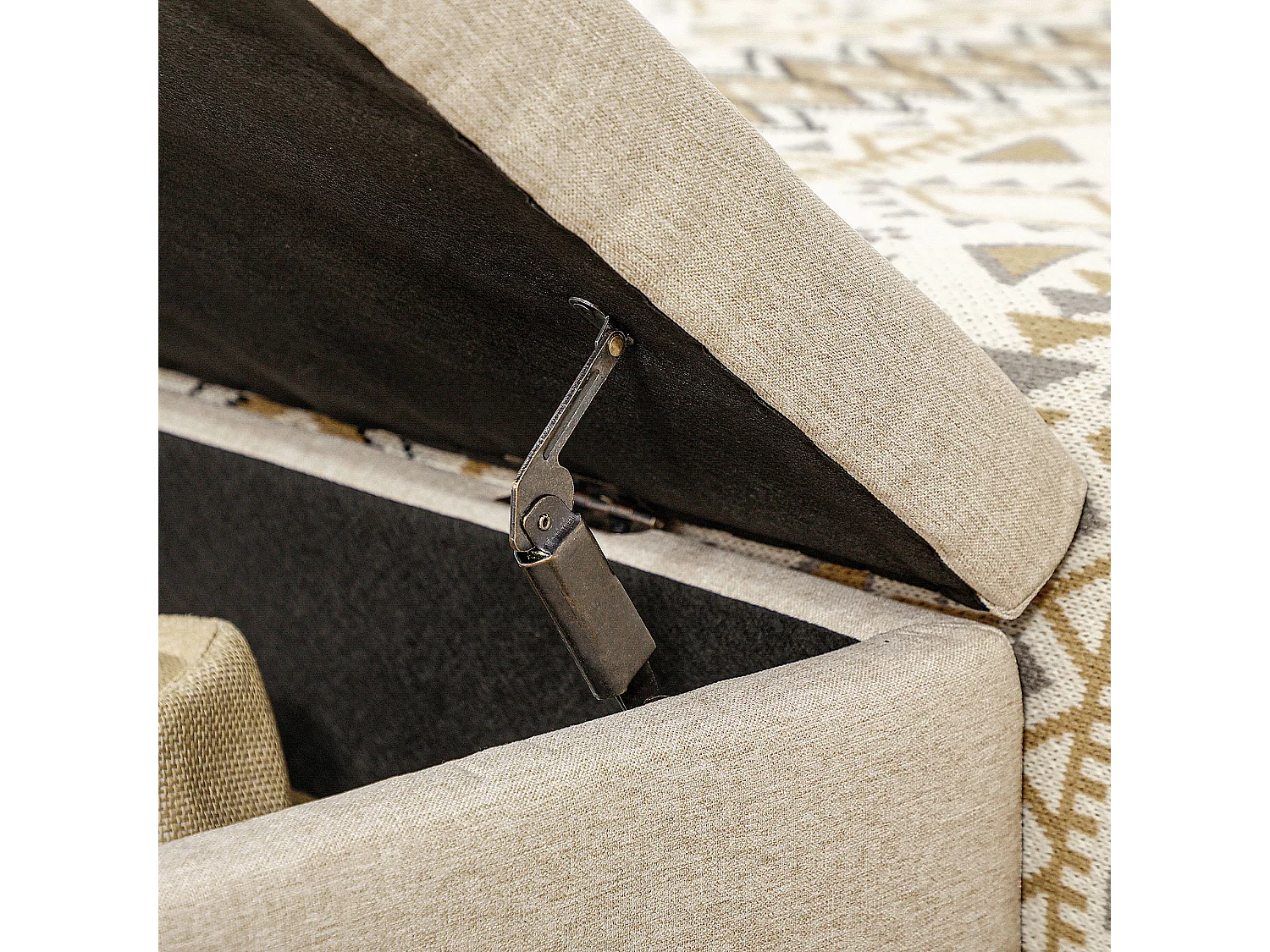 Banco de almacenamiento beige 110x44x48 cm HOMCOM