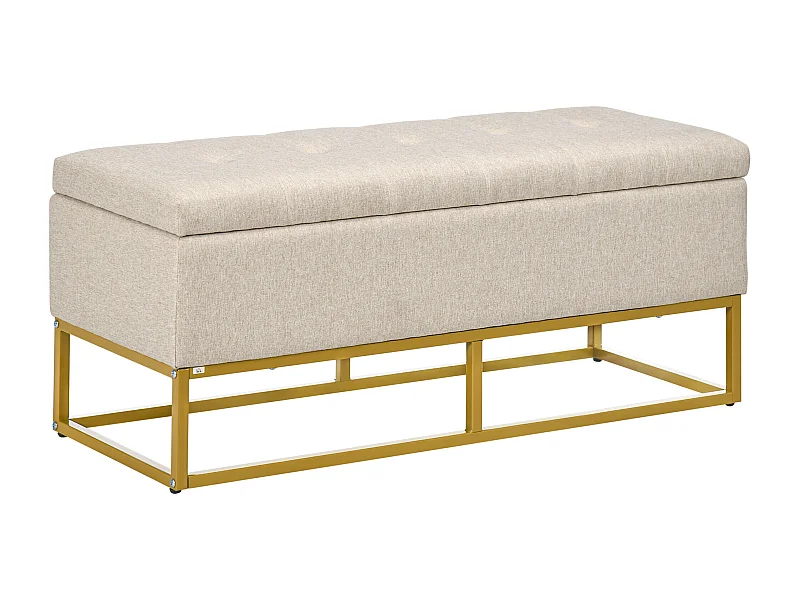 Banco de almacenamiento beige 110x44x48 cm HOMCOM