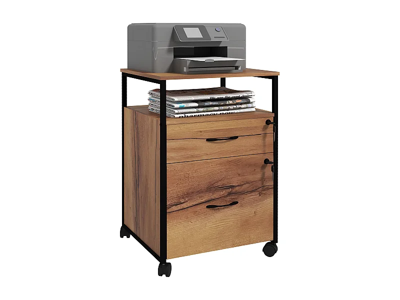 Cajonera de oficina marrón rústico 44x40x66.5 cm Vinsetto