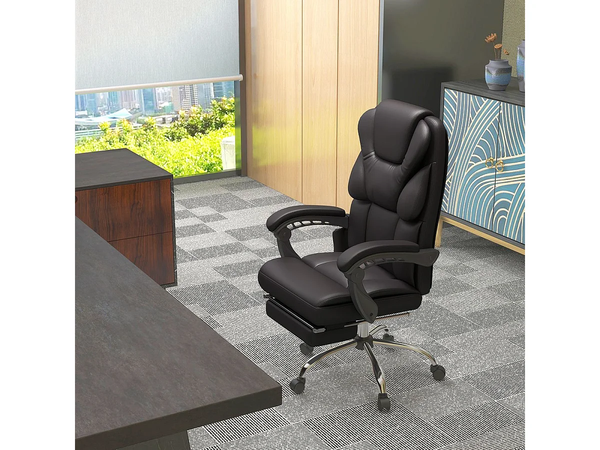 Silla de oficina marrón 63x57x126 cm Vinsetto