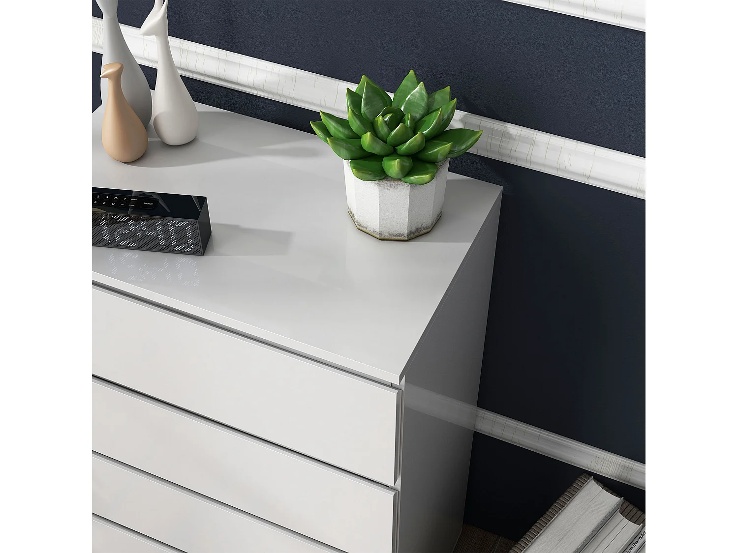 Cómoda con cajones blanco brillante 53x33x100 cm HOMCOM