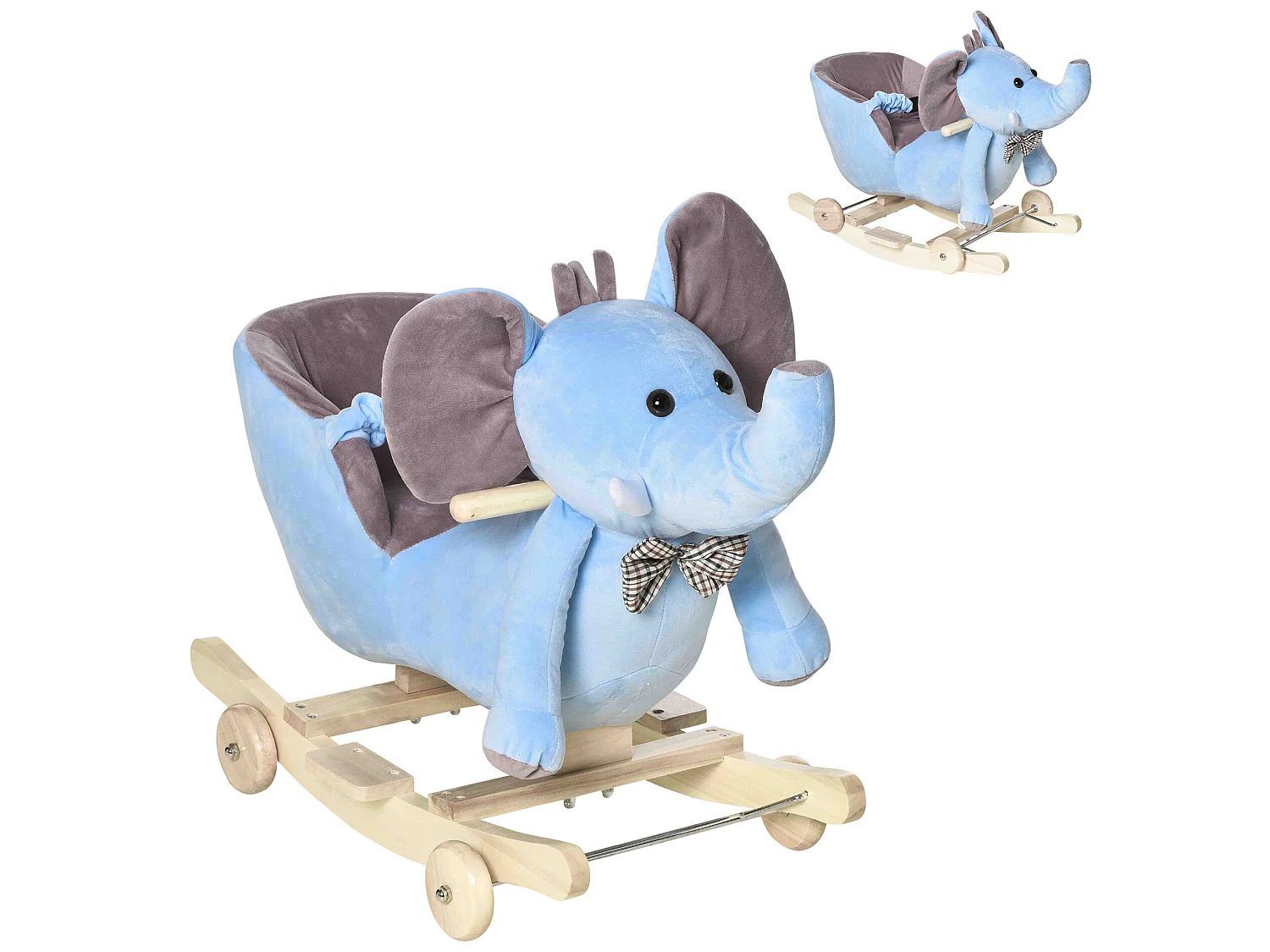 Caballito balancín infantil azul 60x35x45 cm HOMCOM