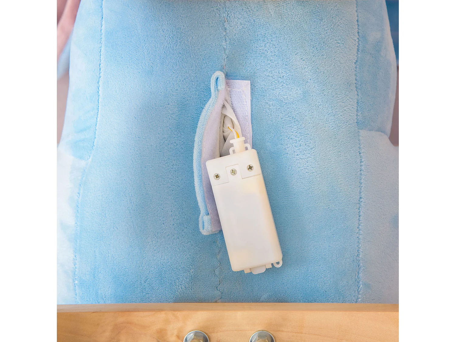 Caballito balancín infantil azul 60x35x45 cm HOMCOM