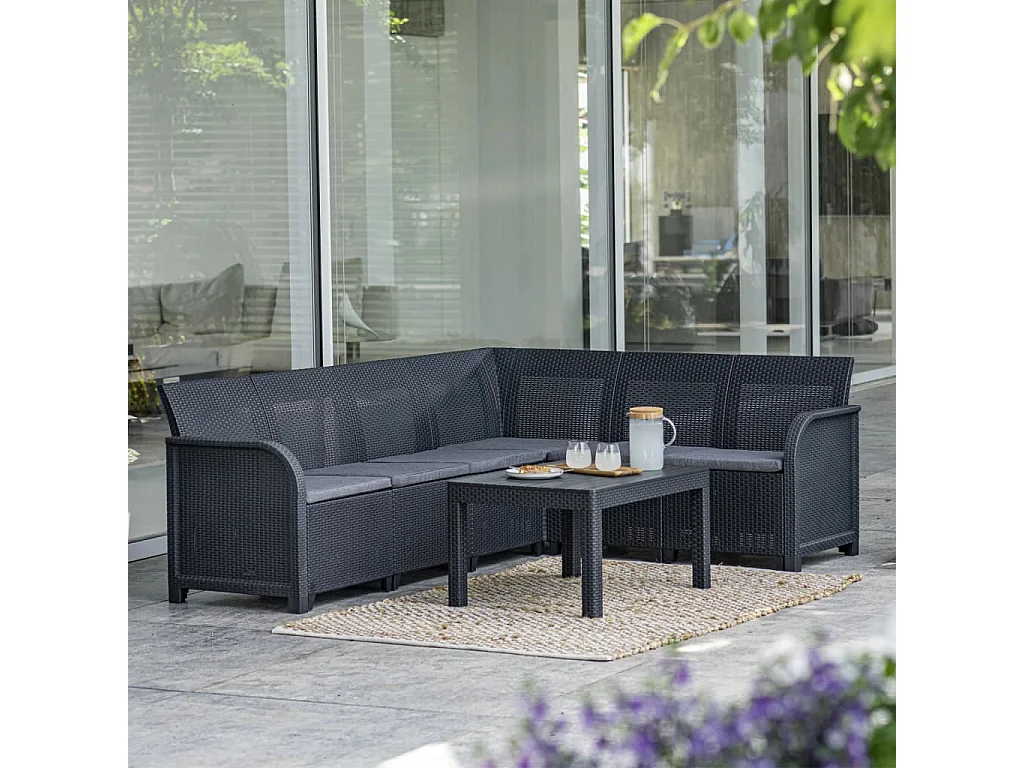 Élément d'angle de jardin Rosalie Graphite