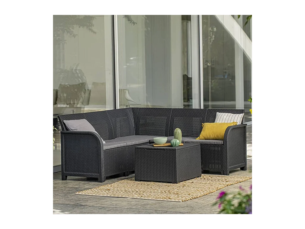 Élément d'angle de jardin Rosalie Graphite