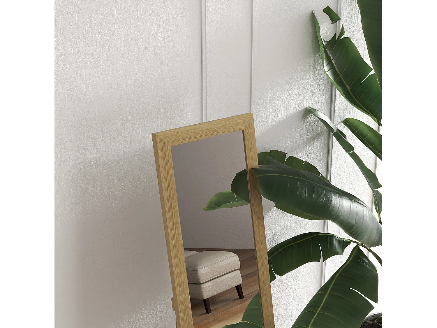 Espejo cuerpo entero roble 37x3.8x157 cm HOMCOM