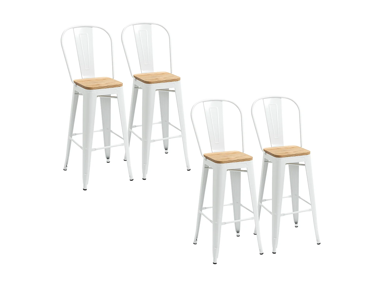 Taburetes de bar crema 44x48x117 cm HOMCOM