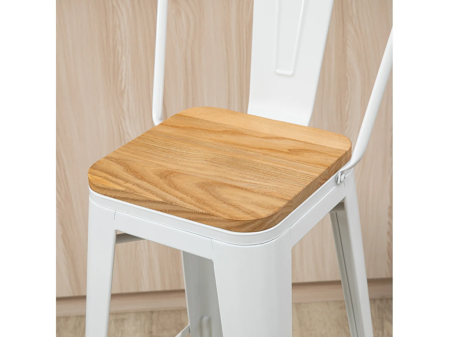 Taburetes de bar crema 44x48x117 cm HOMCOM