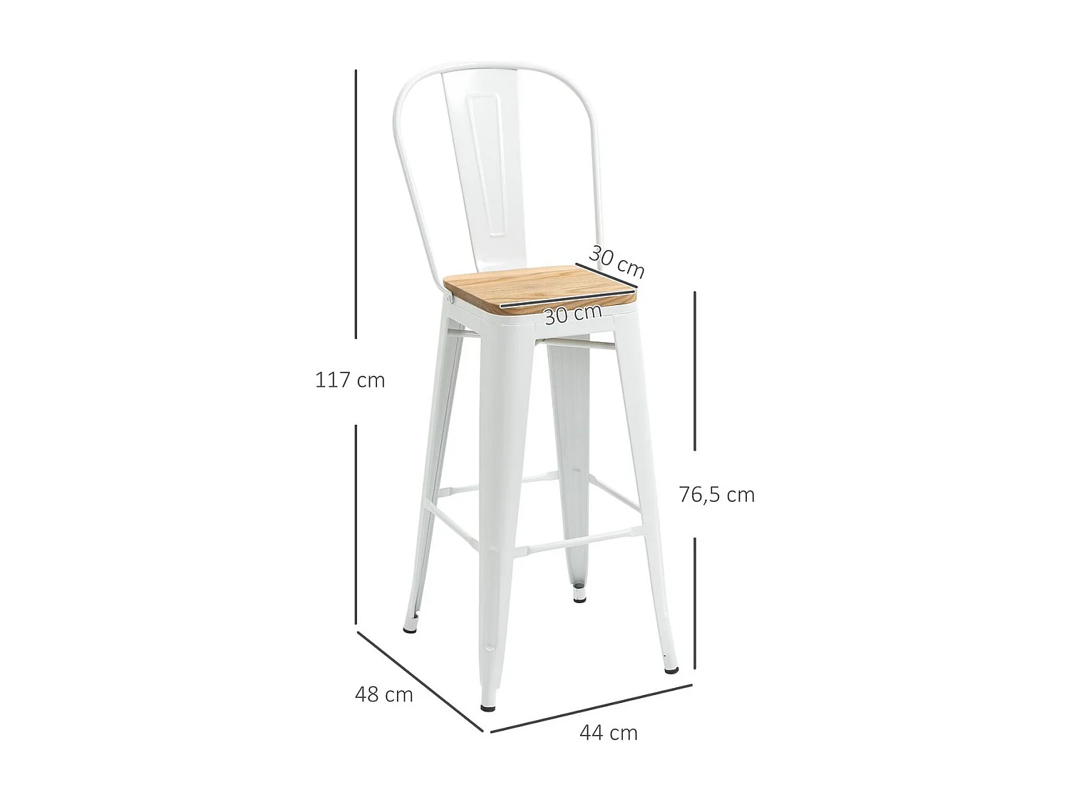 Taburetes de bar crema 44x48x117 cm HOMCOM