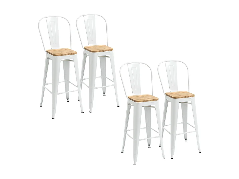 Taburetes de bar crema 44x48x117 cm HOMCOM