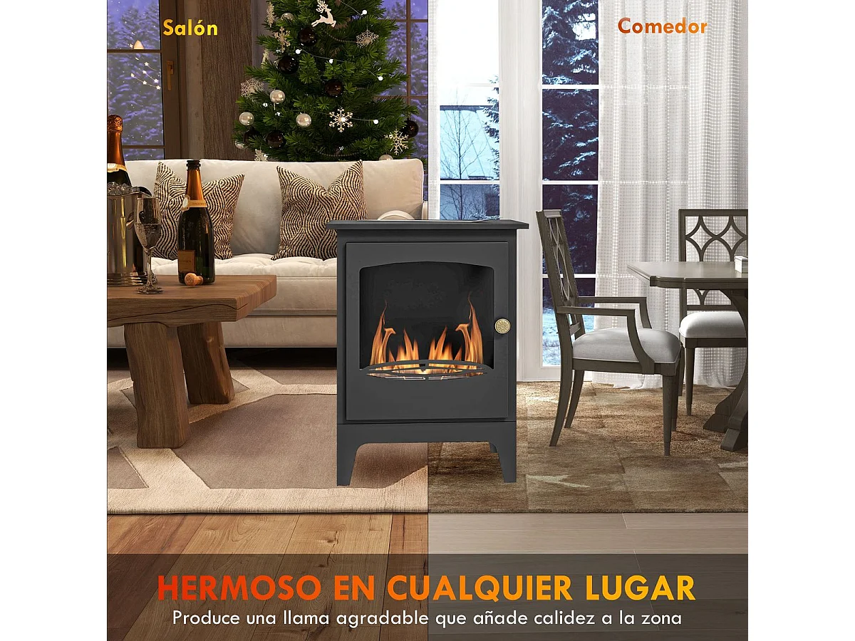 Chimenea de etanol negro 39x26x54 cm HOMCOM