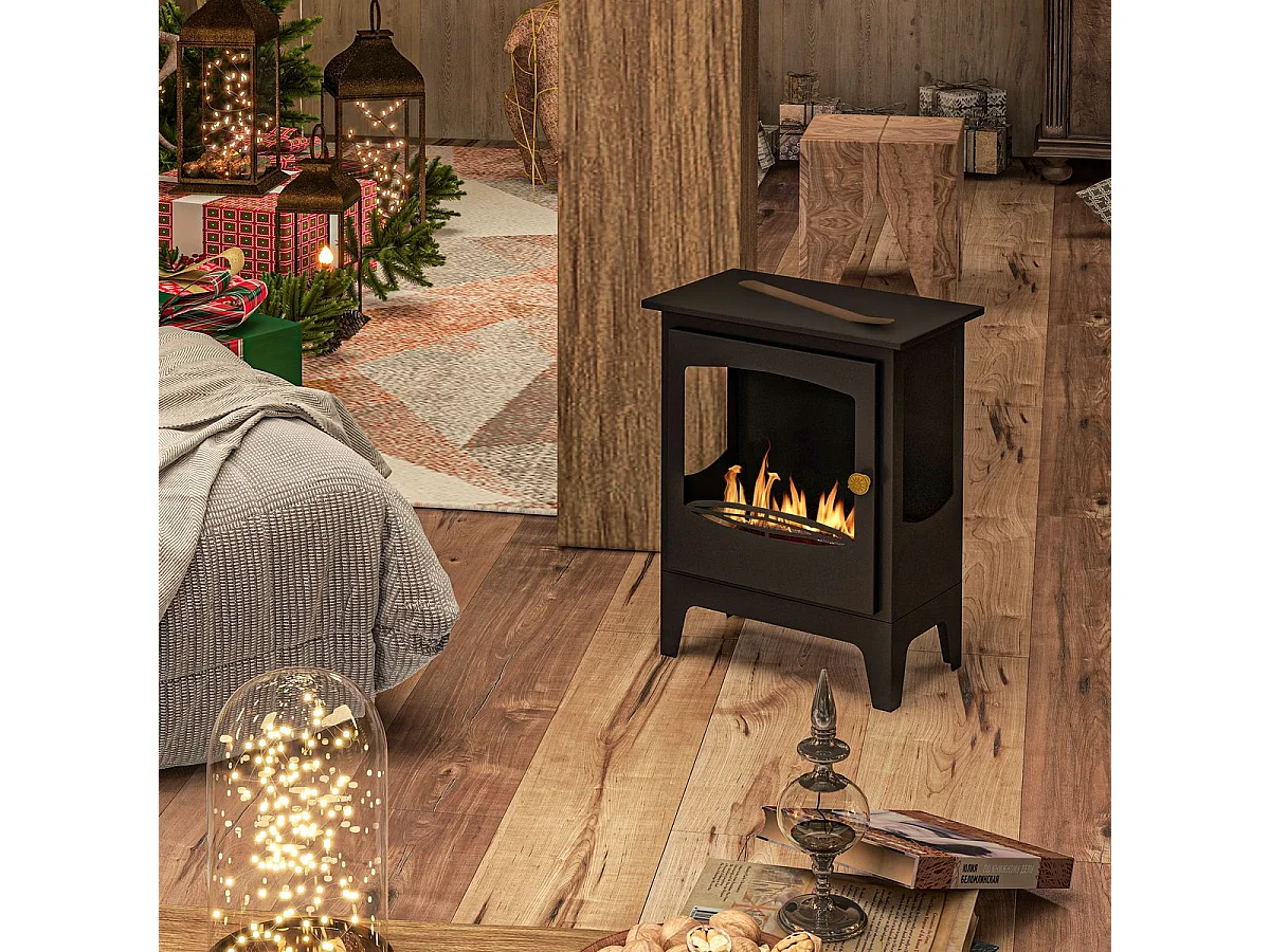 Chimenea de etanol negro 39x26x54 cm HOMCOM