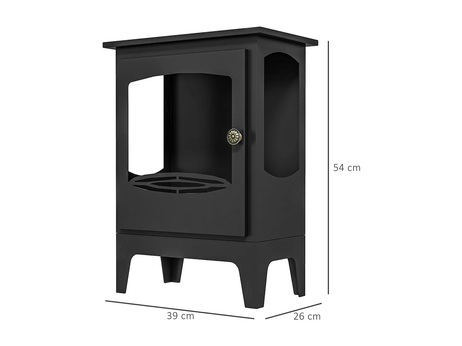 Chimenea de etanol negro 39x26x54 cm HOMCOM