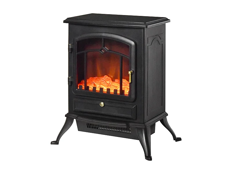 Chimenea eléctrica vertical negra 45x28x54 cm HOMCOM