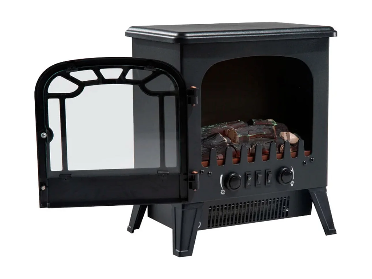 Chimenea eléctrica negro 36x25.5x41.5cm HOMCOM