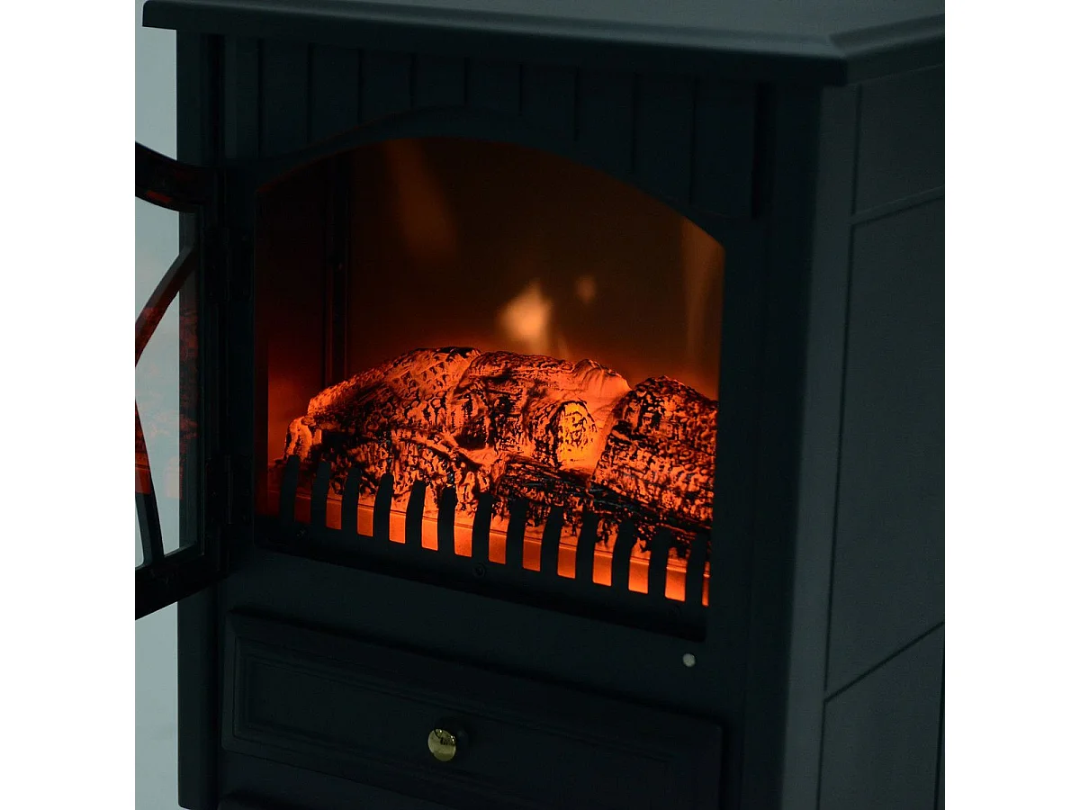 Chimenea eléctrica móvil negro 45x28.5x54 cm HOMCOM