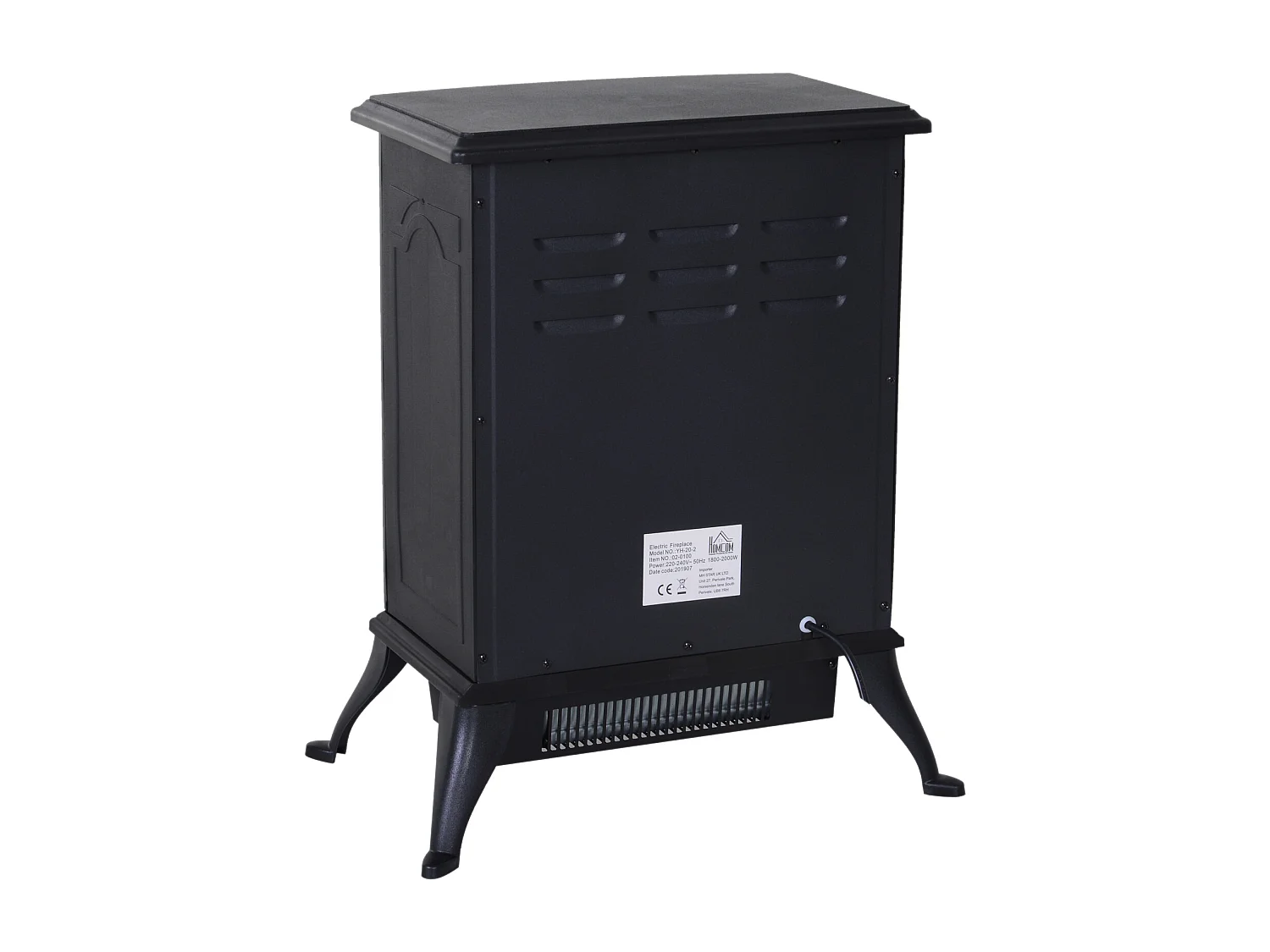 Chimenea eléctrica móvil negro 45x28.5x54 cm HOMCOM