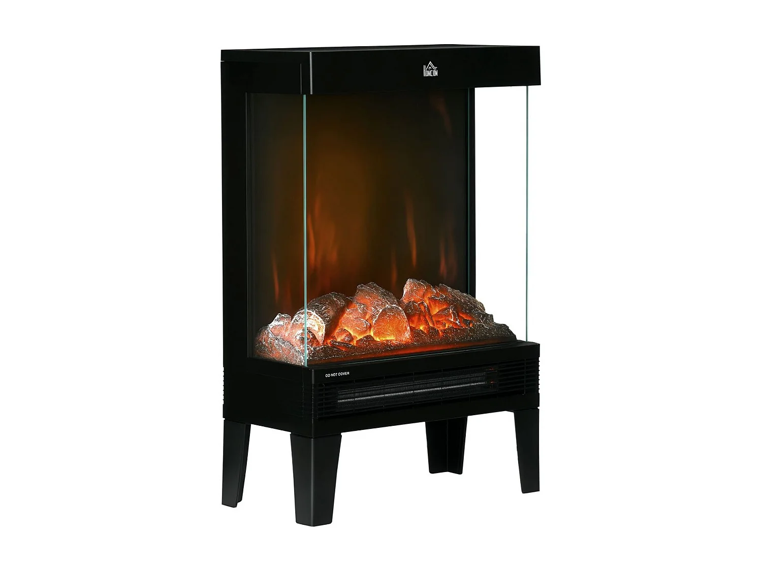 Chimenea eléctrica vertical negro 40.5x20x62 cm HOMCOM