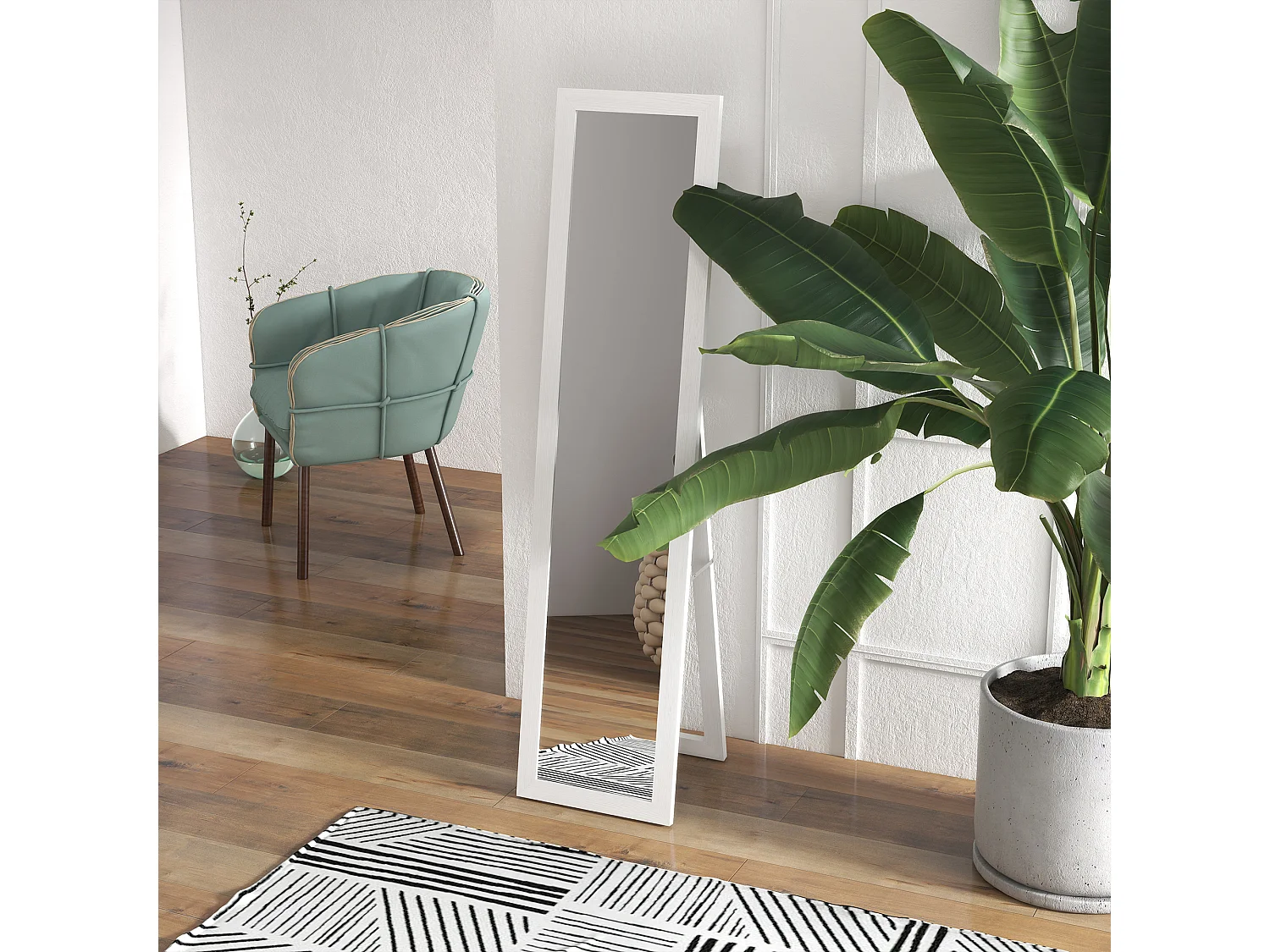 Espejo cuerpo entero blanco 37x3.8x157 cm HOMCOM