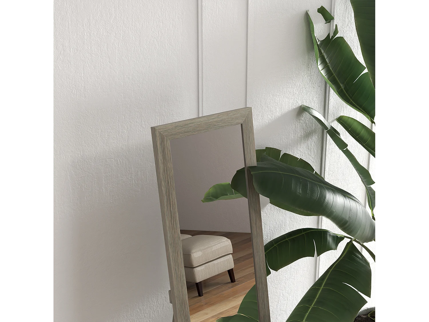 Espejo cuerpo entero gris 37x3.8x157 cm HOMCOM