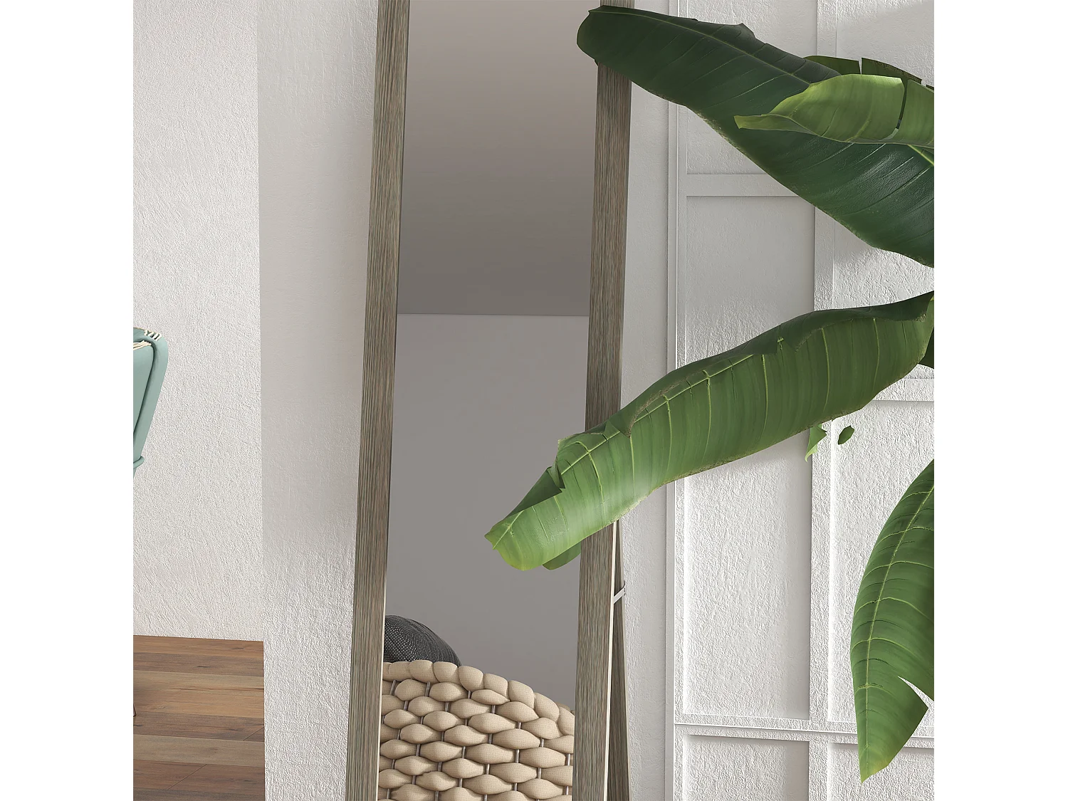 Espejo cuerpo entero gris 37x3.8x157 cm HOMCOM